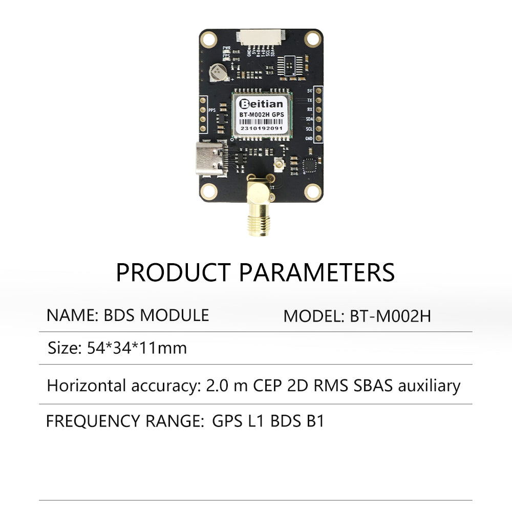 Beitian RTK GPS Module Differential L1 + L5 High-precision Built-in Compass GNSS Module BT - M002C M002 Beitian RTK GPS Module Differential L1 + L5 High-precision Built-in Compass GNSS Module BT - M002C M002
